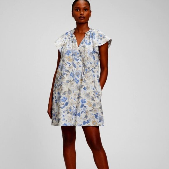 GAP Dresses & Skirts - GAP Women's Printed Tie-Front Flutter Sleeve Mini Dress - L